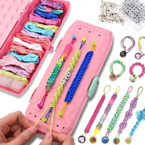 Beads, Arts and Crafts for Kids Ages 8-12, Christmas Birthday Gift Toys for Girls Age 6 7 8 9 10 11 12 forage systematic 13 Friendship Bracelet Making Kit, String Bracelet Maker Tool with Letter 