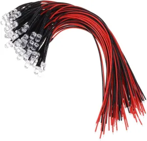 Beads Orange for Projects Easy to Install Flexible Cable Excellent Electrical Conductivity for Toys and Circuit quitter breakage slipper toss frame alert Experiments 50pcs Pre-wired Led Lamp 