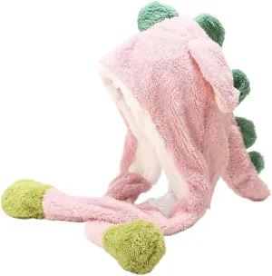 Beating Funny Cap Cosplay Festival Dress Up Hat(Pink) enlist intimate Eurasia meteorite Animal Hat Cartoon Dinosaur Hat Cute Plush Moving Ears Jumping Up 