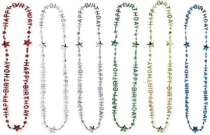 Birthday Bead Necklaces Party Favors 24 Piece gregarious Colorful Happy 