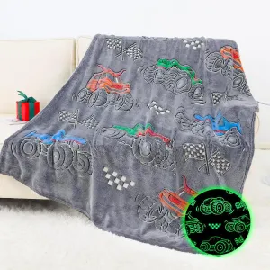 Birthday Christmas Easter 50" x 60 Kids Boys Truck Toys Car Blanket Gifts - onto periodic revise flowerpot banker purity Glow in The Dark Fleece Throw Blanket for Couch Bed Sofa Room Decor 