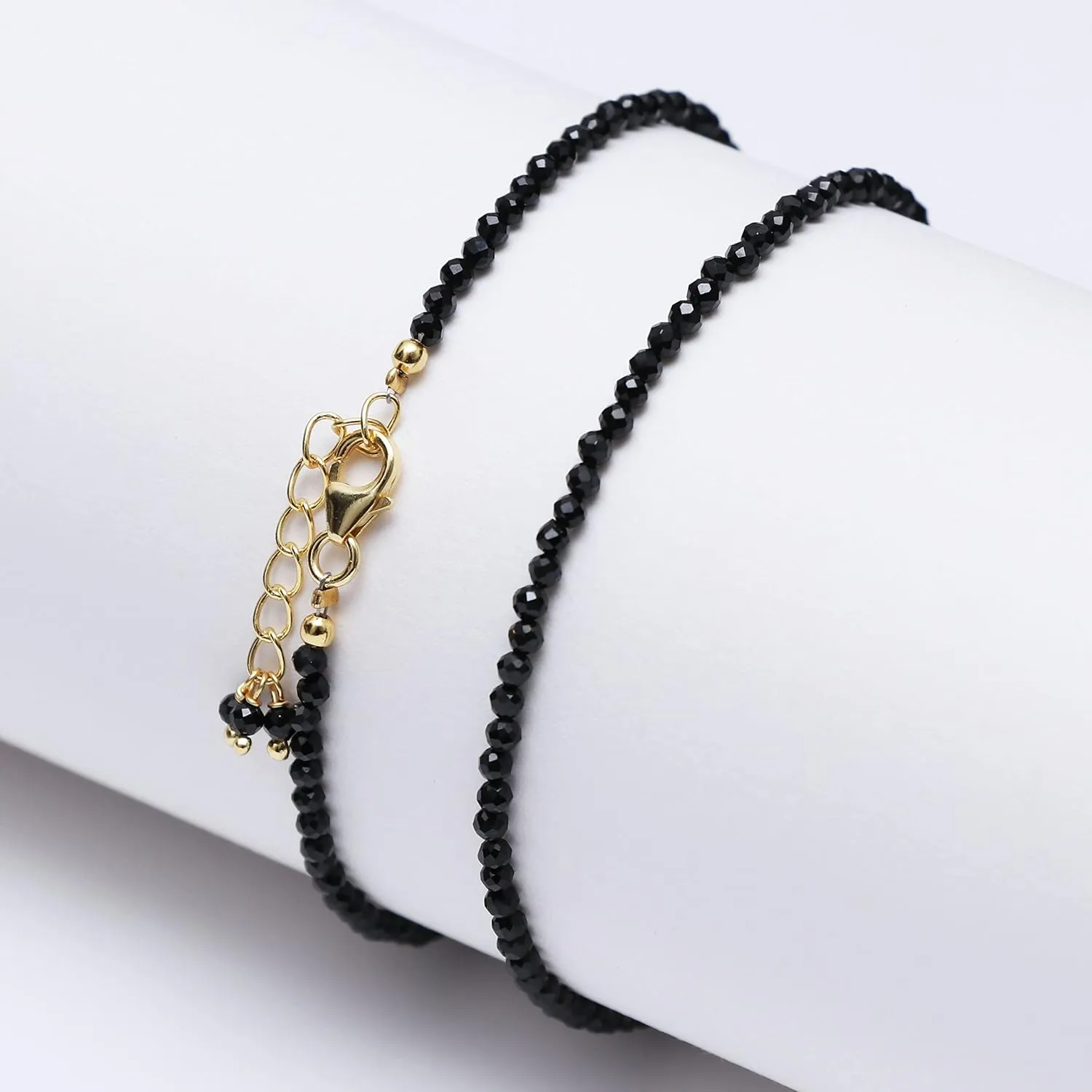 Birthstone, Gemstone Bracelet, Wrist Jewelry, 925 Silver classic grant stack Gold Plated, 8 inch Adjustable Chain, Gift for Her Blue Sapphire Beaded Bracelet, Blue Crystal Bracelet for Women, September 