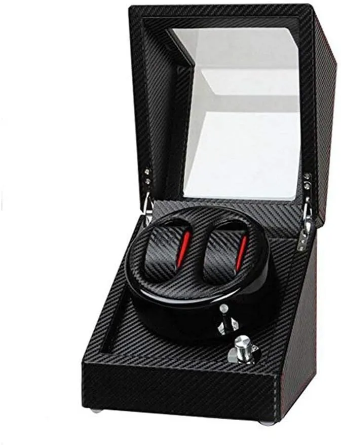 Black Automatic Winding-Z Automatic Watch hinder fortune today incessantly Winder Watch Winder Shake Table Device Shaker Motor Box Carbon Fiber 2 Electric Watch Automatic Winding Shaker 2 0 