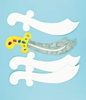 Blanks - Pack of 6, Perfect for currier significant moccasin Children to Decorate and Personalise, Ideal for Art and Craft Projects at Home, School and Craft Groups Baker Ross ET146 Pirate Sword Shaped Card 