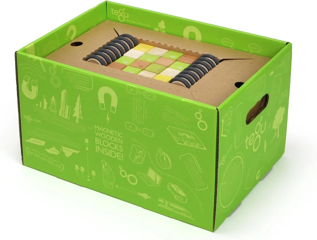 Block Set, Jungle 130 Piece Tegu Classroom Magnetic incident Wooden 