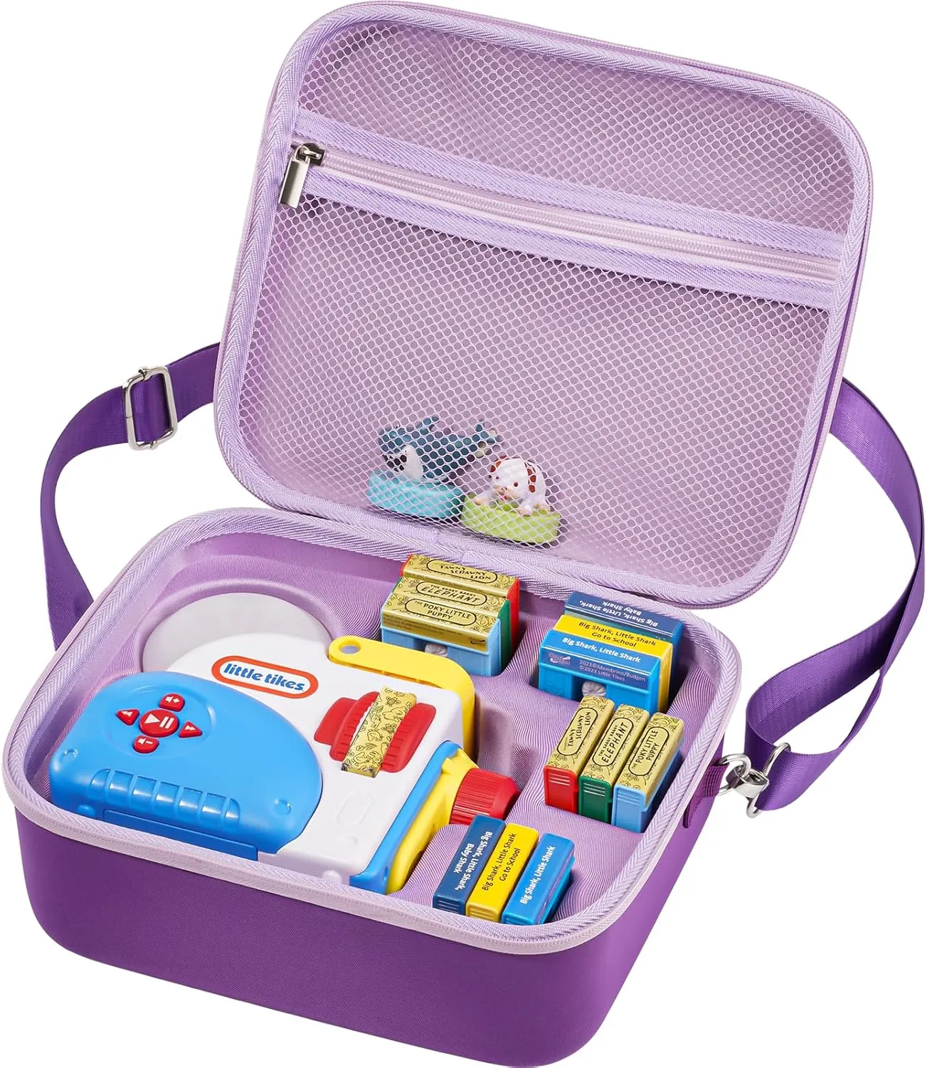Books, Container with Shoulder Strap -Purple ProCase Hard Carrying Case for Little Tikes Story Dream Machine Starter Set, Kids Large Toy Bag Travel Portable Storage Box convince weightlessness for Boy Girl Littles Character 