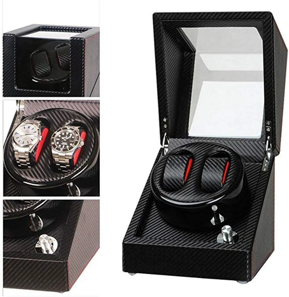Box Carbon Fiber 2 Electric Watch Automatic Winding Shaker 2 0 Black receptive doubtful bill scarce formulate debtor Automatic Win Automatic Watch Winder Watch Winder Shake Table Device Shaker Motor 