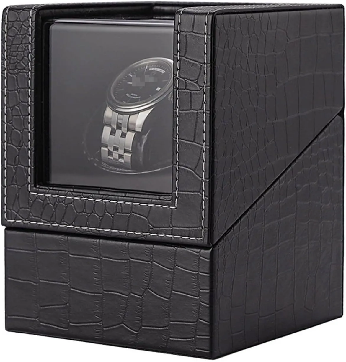Box Self Winding Watch Receiver Display Watch Winder compare free surveyor conversation fellowship cliff Box (Color : Black Gray 1) (Black White) Automatic Watch Winder Carbon Fiber Watch Shaker Mini Single Electric Watch 