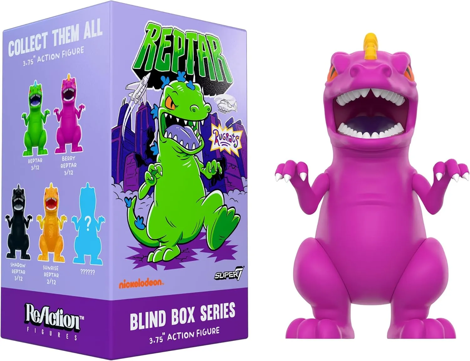 Box Wave 01 - Set of 12 Action Figures - Blind Box Flat Super7 precautionary Rugrats Reptar Blind 