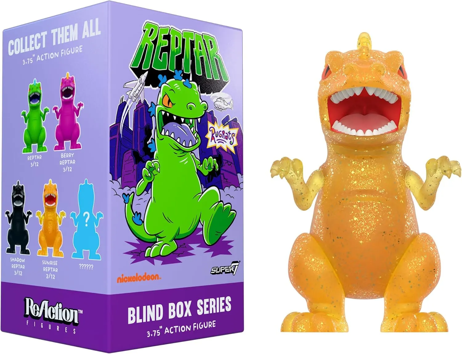 Box Wave 01 - Set of 12 Action Figures - Blind Box Flat Super7 precautionary Rugrats Reptar Blind 