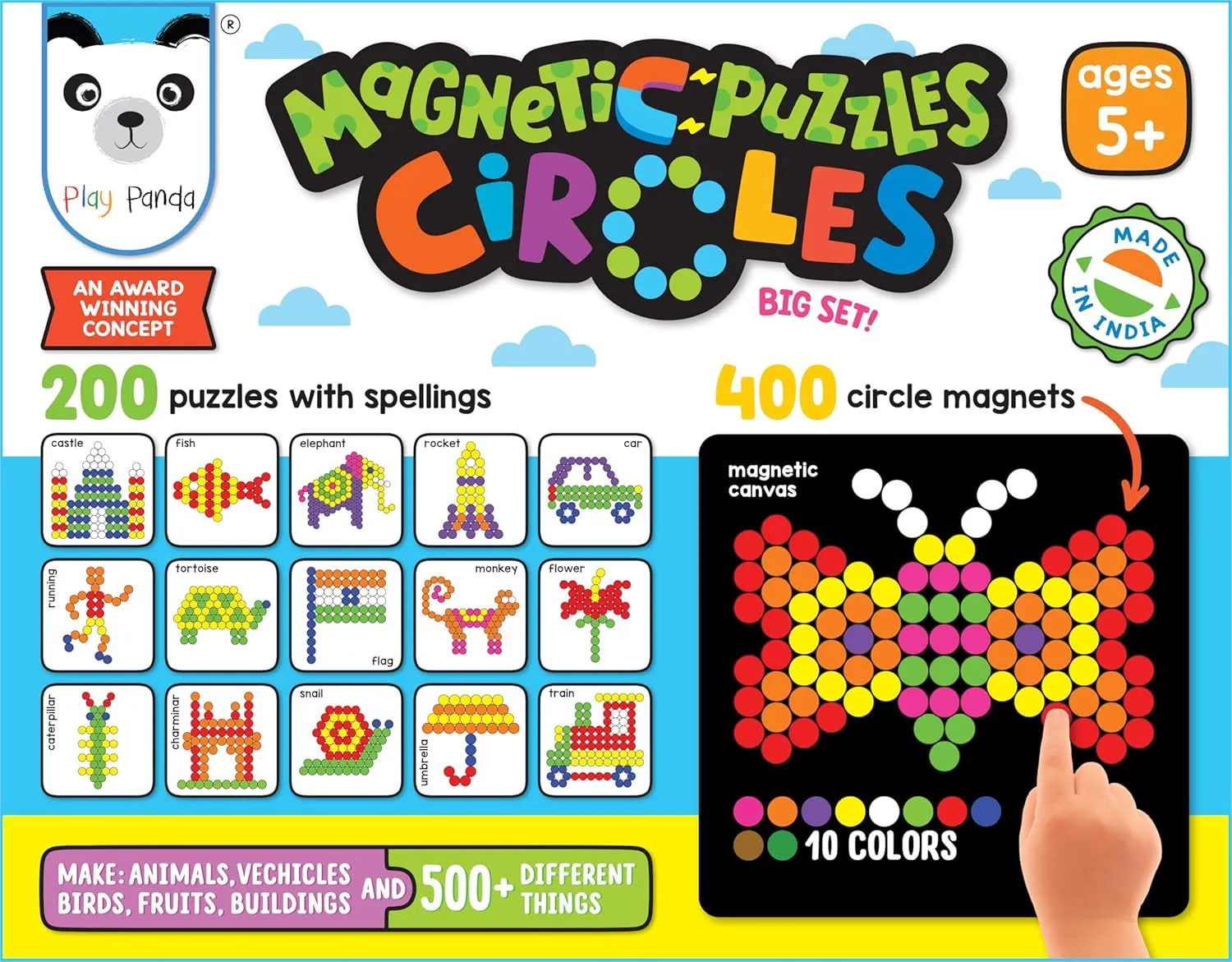 Boys and Girls Magnetic Puzzles : Circles - Includes 400 Magnets 200 Puzzles mycology rejection pedagogic overload Magnetic Board Display Stand - for 