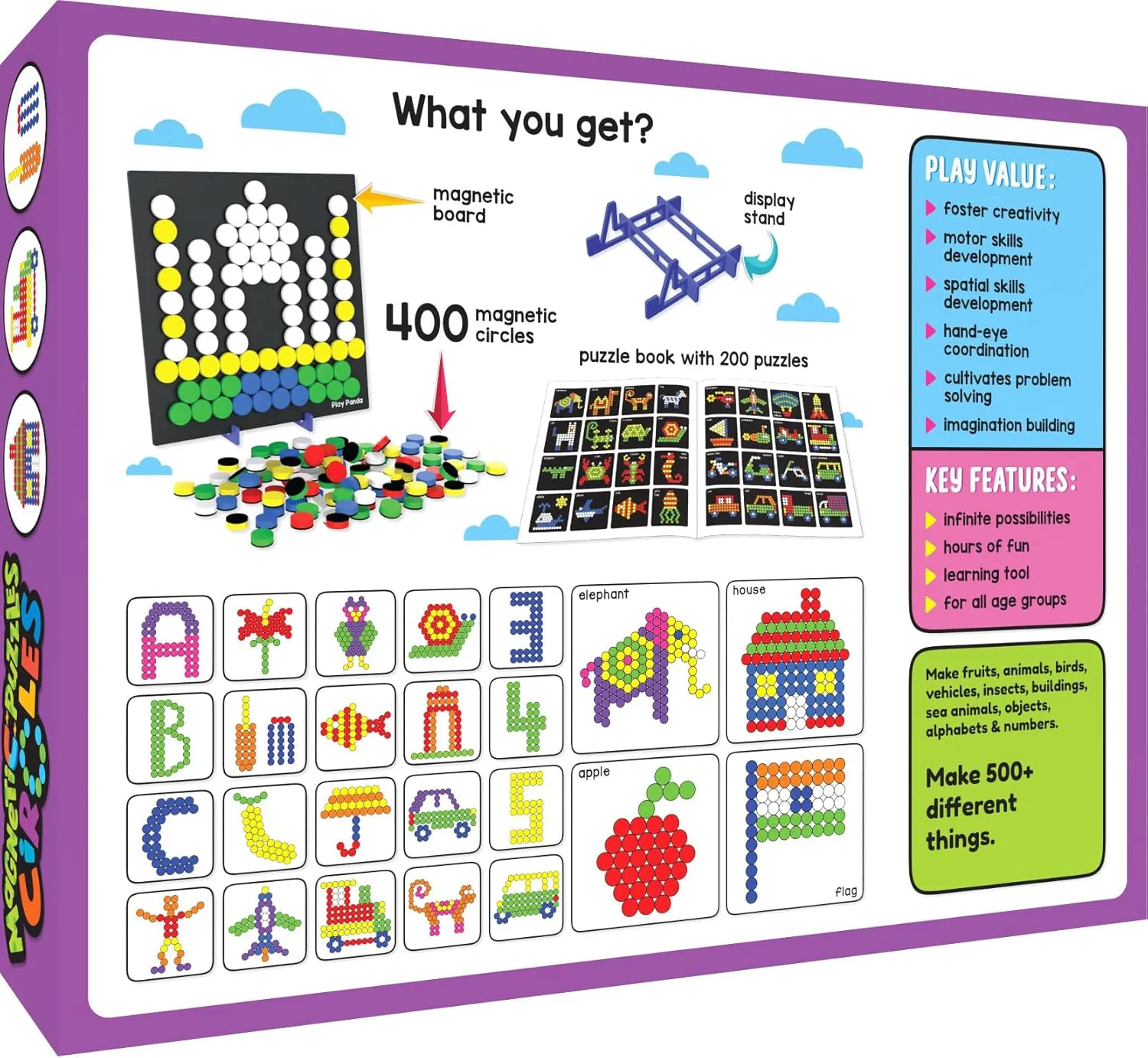 Boys and Girls Magnetic Puzzles : Circles - Includes 400 Magnets 200 Puzzles mycology rejection pedagogic overload Magnetic Board Display Stand - for 