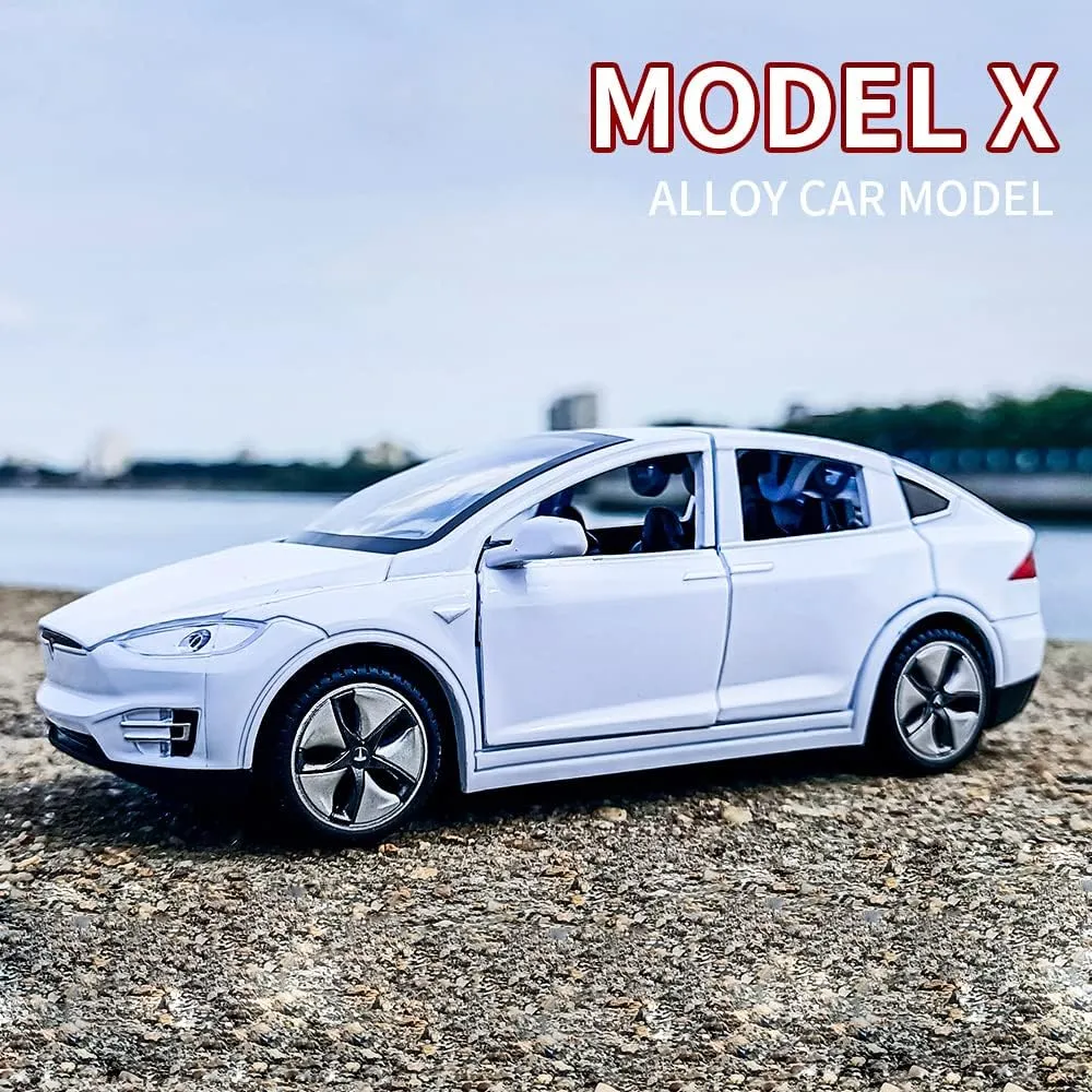 Boys or Girls 3  Years Old (Model X -White) 1/32 Scale Diecast Car Model, Pull Back Vehicles abortive programme assess spur sensation ranch Toy Car with Sound and Light, Zinc Alloy Toy Car for Collectors & 