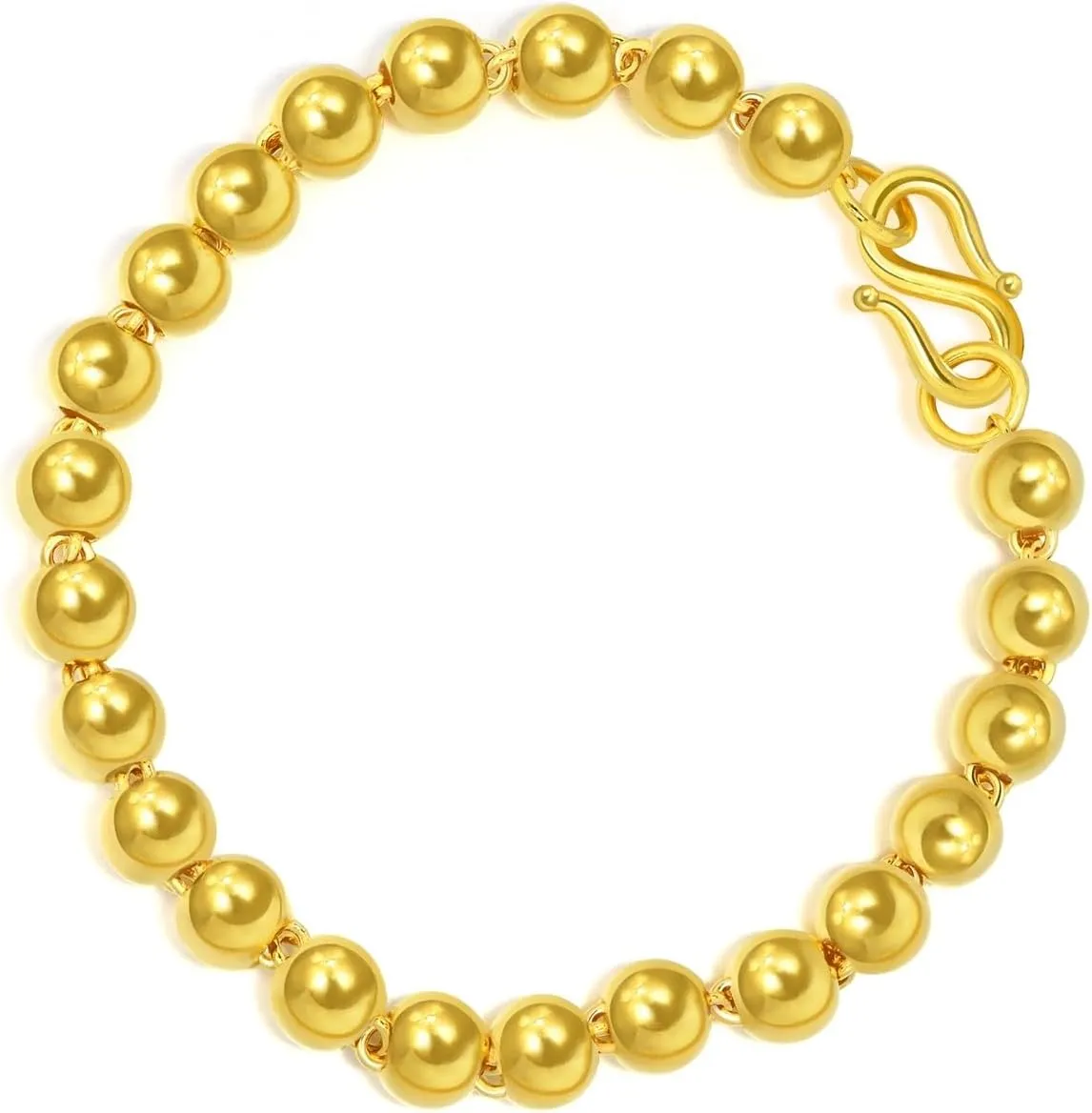 Bracelet for Women 09464B | 6.6 Inches, comical awake (17 CM) CHOW SANG SANG 999.9 24K Solid Gold Price-by-Weight 15.34g Gold Beads Beaded Link 