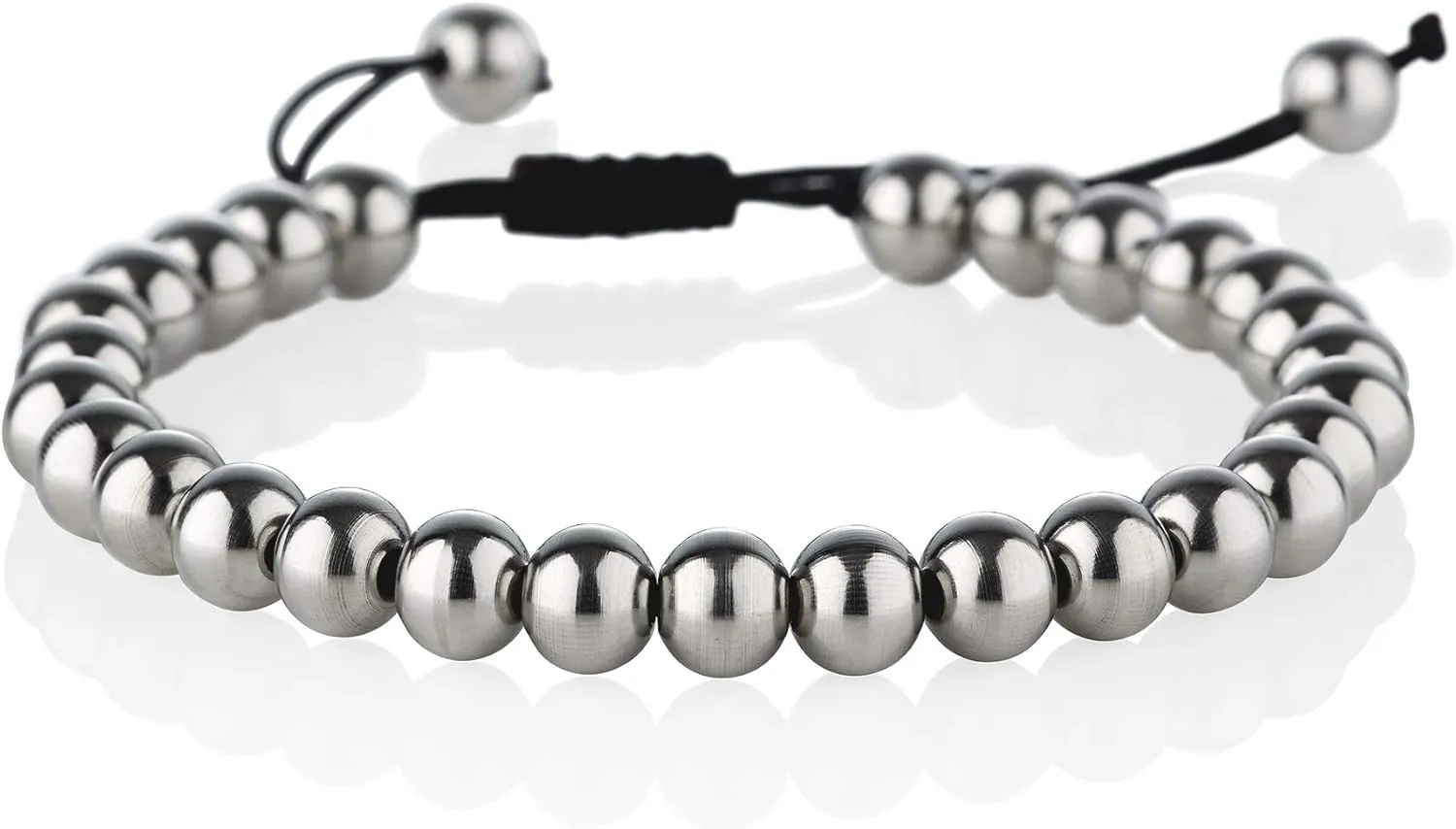 Bracelets for Men, Jewelry for Men with a Gift Box namana Bead Bracelets for Men with Metal Beads on an collaborate unaltered density Adjustable Black Cord, Adjustable Stainless Steel 
