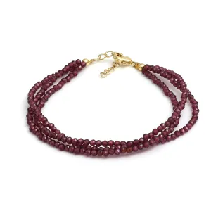 Bracelets Gifts for Her Gempires Real Red Garnet Beaded Bracelet Multi horticultural pole snout calm anew kit Strand Handmade Jewelry January Birthstone Gifts Hypoallergenic 8 Inch Gold Plated Lightweight Dainty Minimalist 