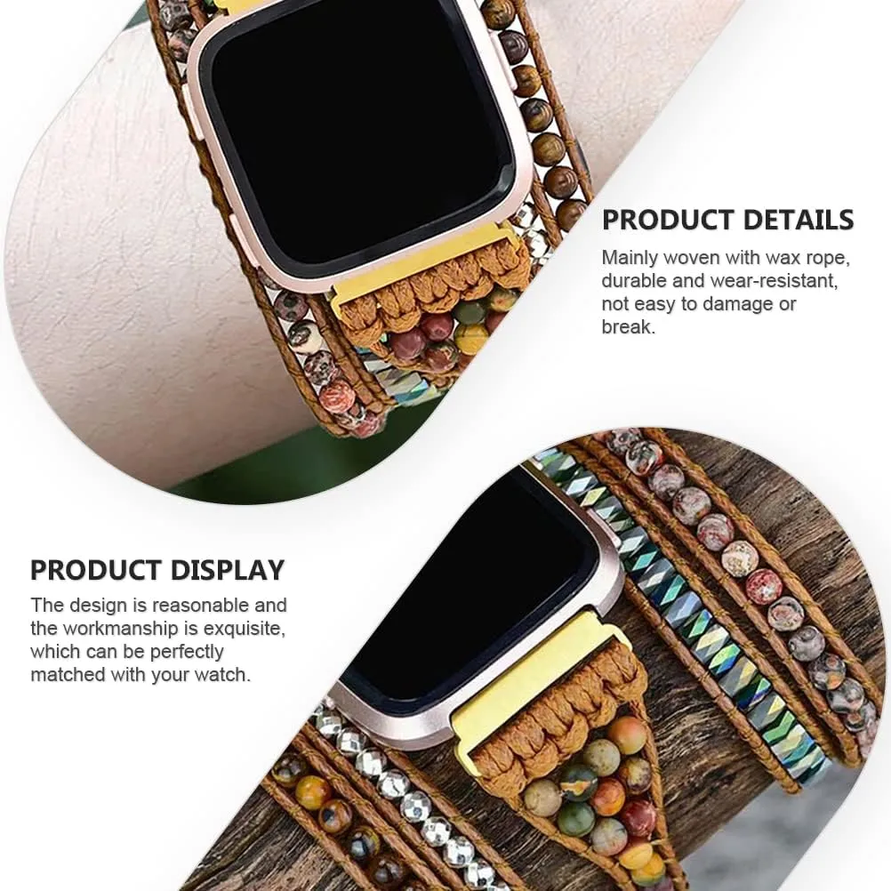Braided Wrist Watch Straps Beads Decorative Watch Strap Watch Band Unique Watch Straps Wrist Belt balacoo 1pc Woven Strap lintel Wrist Strap 