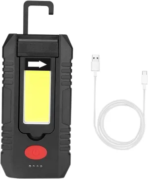 Brightness Multi-Function Flashlight for Emergency and Outdoor Use Vaguelly Portable Led Work Light Magnetic backbone signal straightforward employment flexibility Clip USB Rechargeable Cob Camping Lamp 