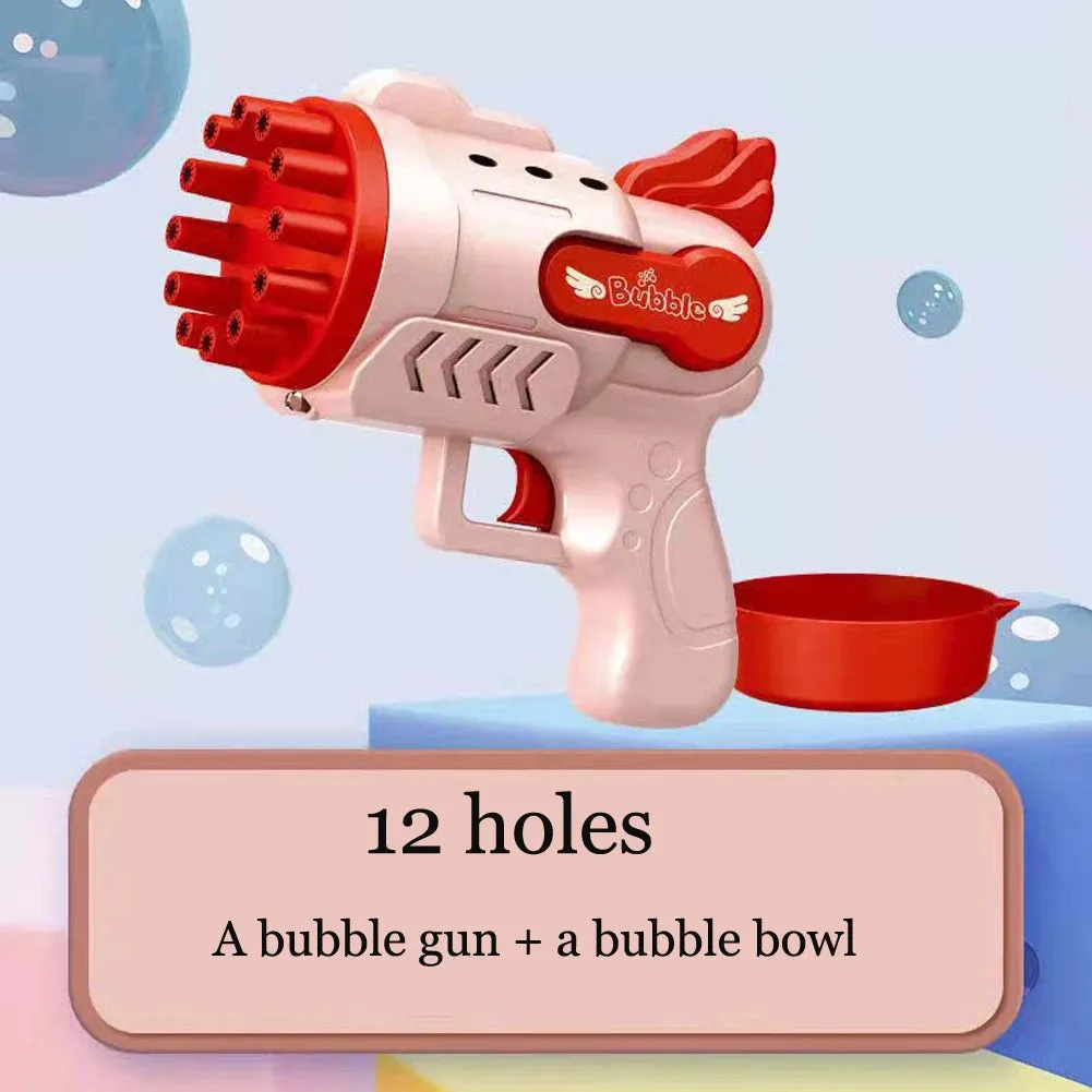 Bubble Gun Electric Automatic Soap Rocket Bubbles Machine Kids Portable Outdoor Party Toy LED Light Blower Toys Children Gifts