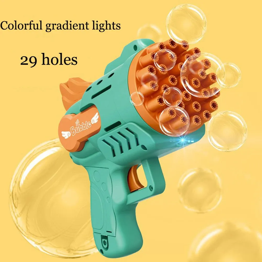 Bubble Gun Electric Automatic Soap Rocket Bubbles Machine Kids Portable Outdoor Party Toy LED Light Blower Toys Children Gifts