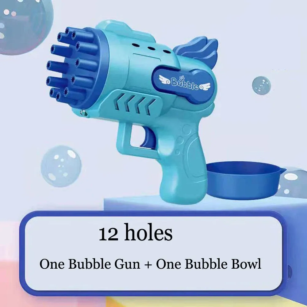 Bubble Gun Electric Automatic Soap Rocket Bubbles Machine Kids Portable Outdoor Party Toy LED Light Blower Toys Children Gifts