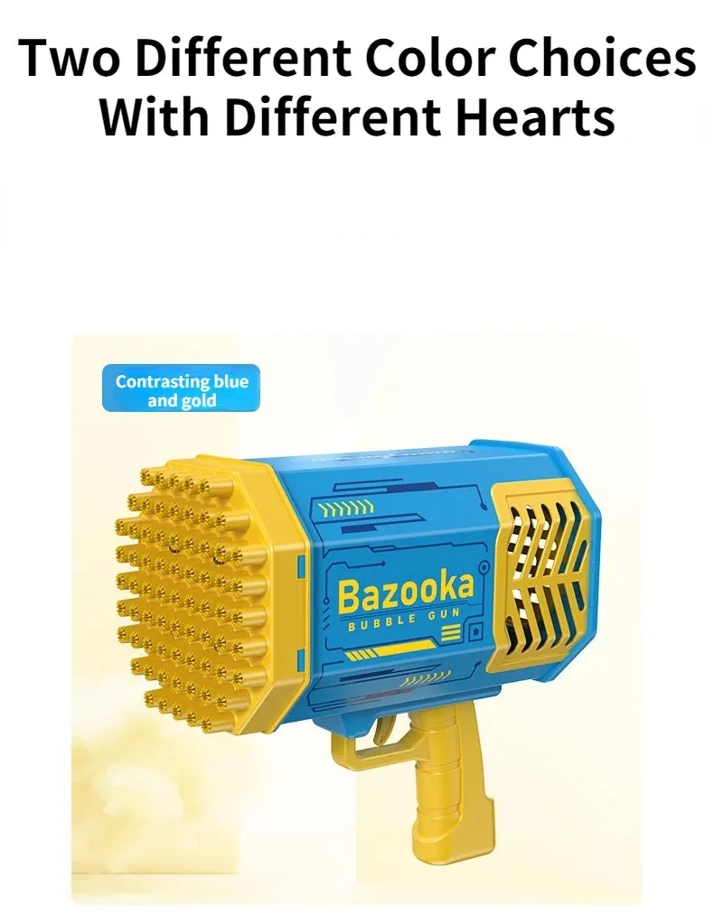 Bubble Gun Kids Toys Rocket 69 Holes Soap Bubbles Machine Gun Shape Automatic Blower With Light Pomperos Outdoor Toy Gifts Party