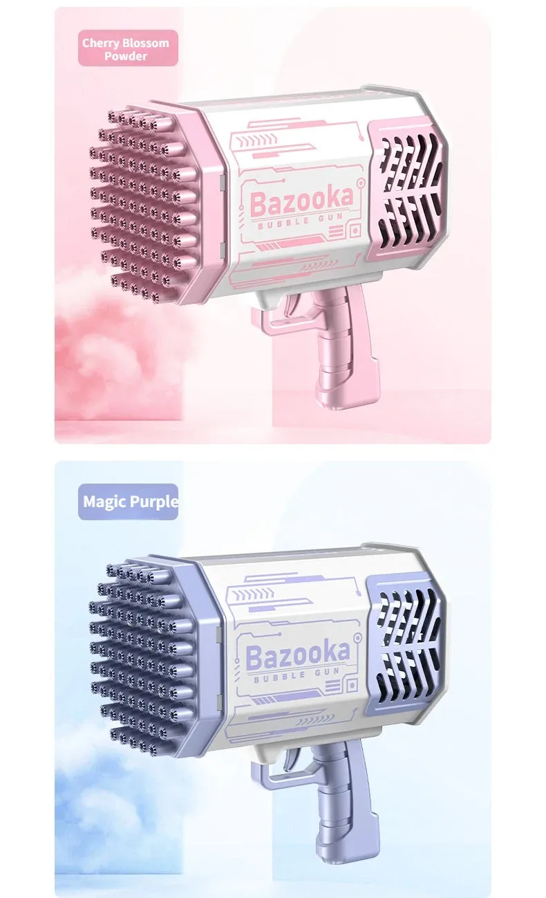 Bubble Gun Kids Toys Rocket 69 Holes Soap Bubbles Machine Gun Shape Automatic Blower With Light Pomperos Outdoor Toy Gifts Party