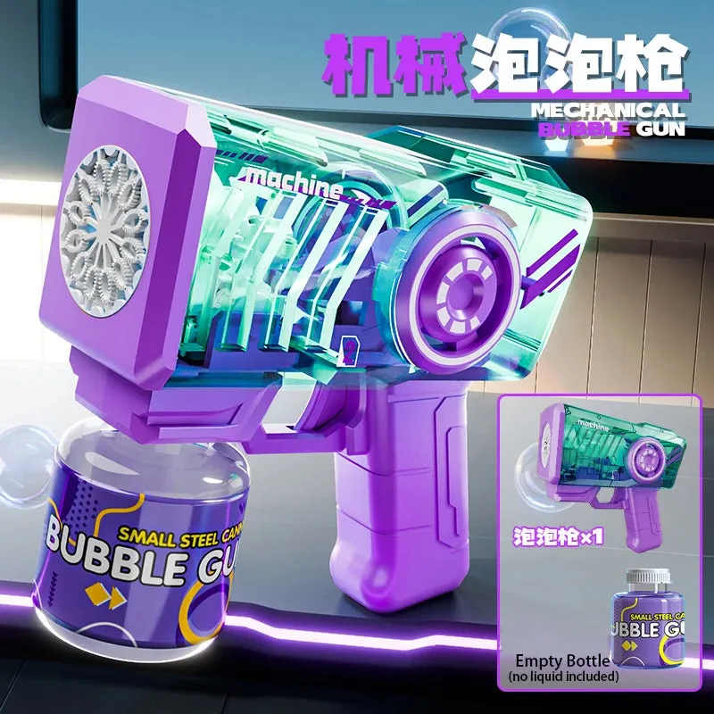 Bubble Gun Toys With LED Lights Automatic Bubble Machine Bubbles Wands Mechanical Blaster Bubble Outdoor Party For Kids