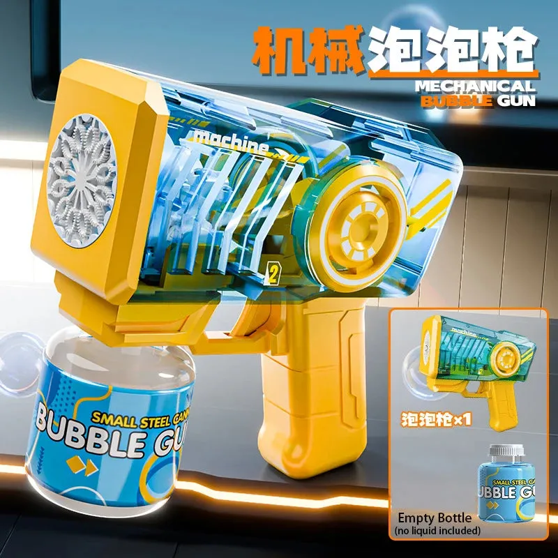 Bubble Gun Toys With LED Lights Automatic Bubble Machine Bubbles Wands Mechanical Blaster Bubble Outdoor Party For Kids
