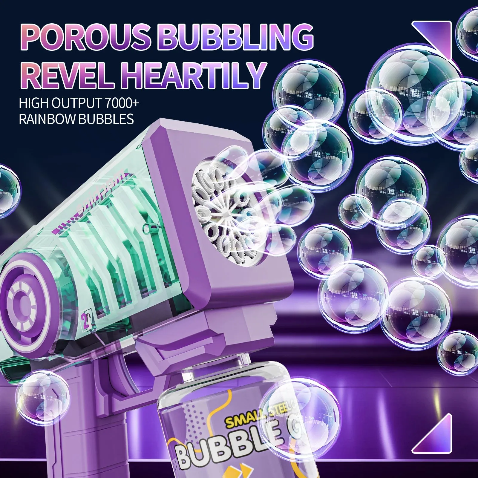 Bubble Gun Toys With LED Lights Automatic Bubble Machine Bubbles Wands Mechanical Blaster Bubble Outdoor Party For Kids