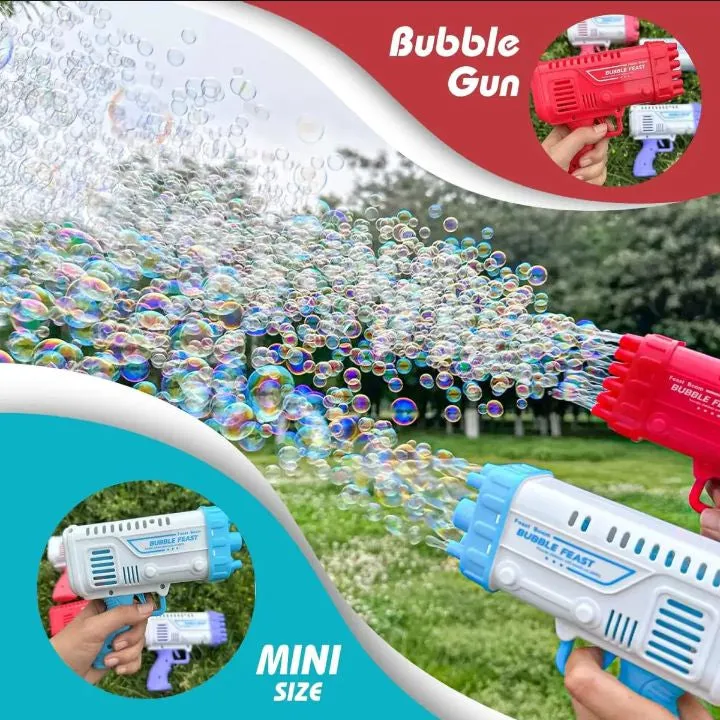 Bubble Machine Automatic Electric Gatling Bubble Guns Bubble Maker 32 Hole Bubble Gun With 1 Liquid Bottle Outdoor Fun Kids Toys for Boys and Girls