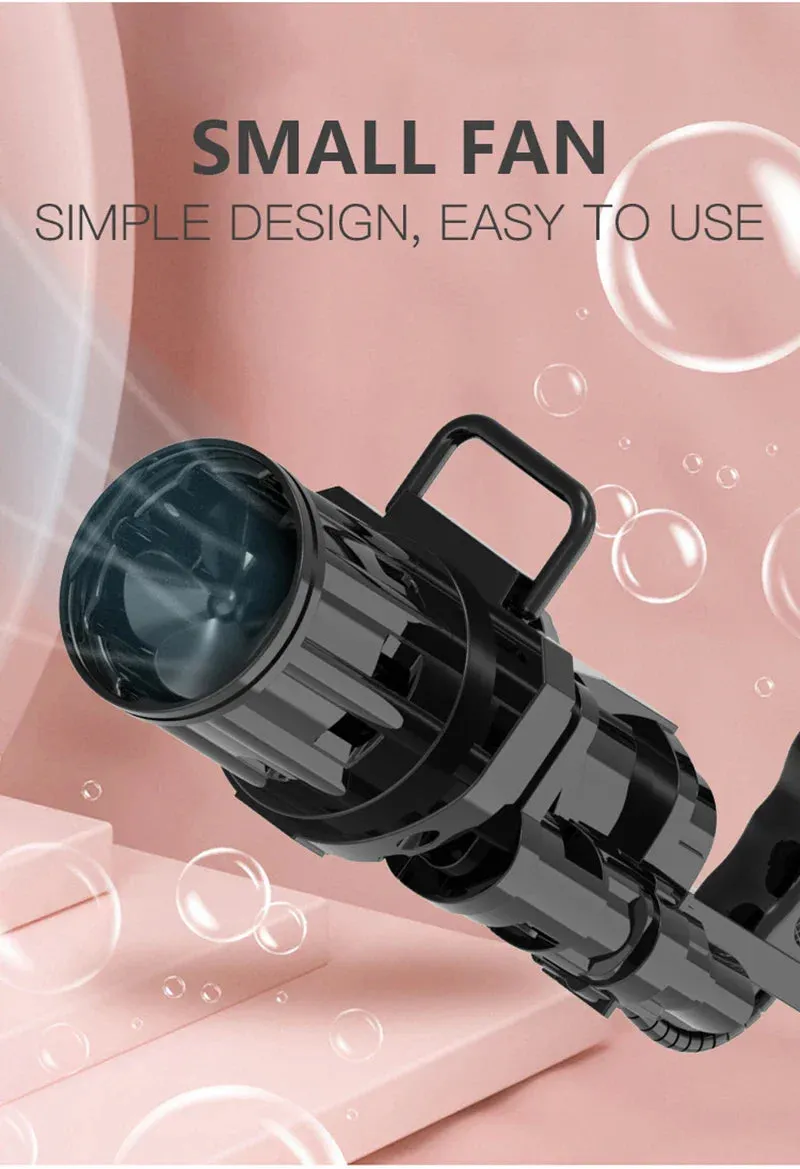 Bubble Rotary Eight Fun Amount Tube Gun Bubble Kids Machine For Reliable Toys With Automatic Hole Smart-powered Bubble Electric Machine Huge Gatling