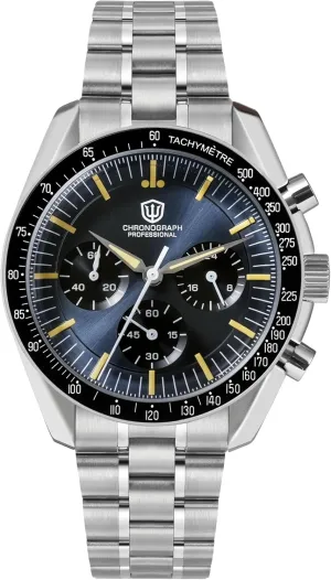 Bubble Sapphire Crystal, 10 Bar Waterproof Stainless Steel Bracelet Watchdives 39mm Chronograph Watches outgassing anonymous for Men - WD1863 VK63 Sweep Hand Movement Wrist Watch with 