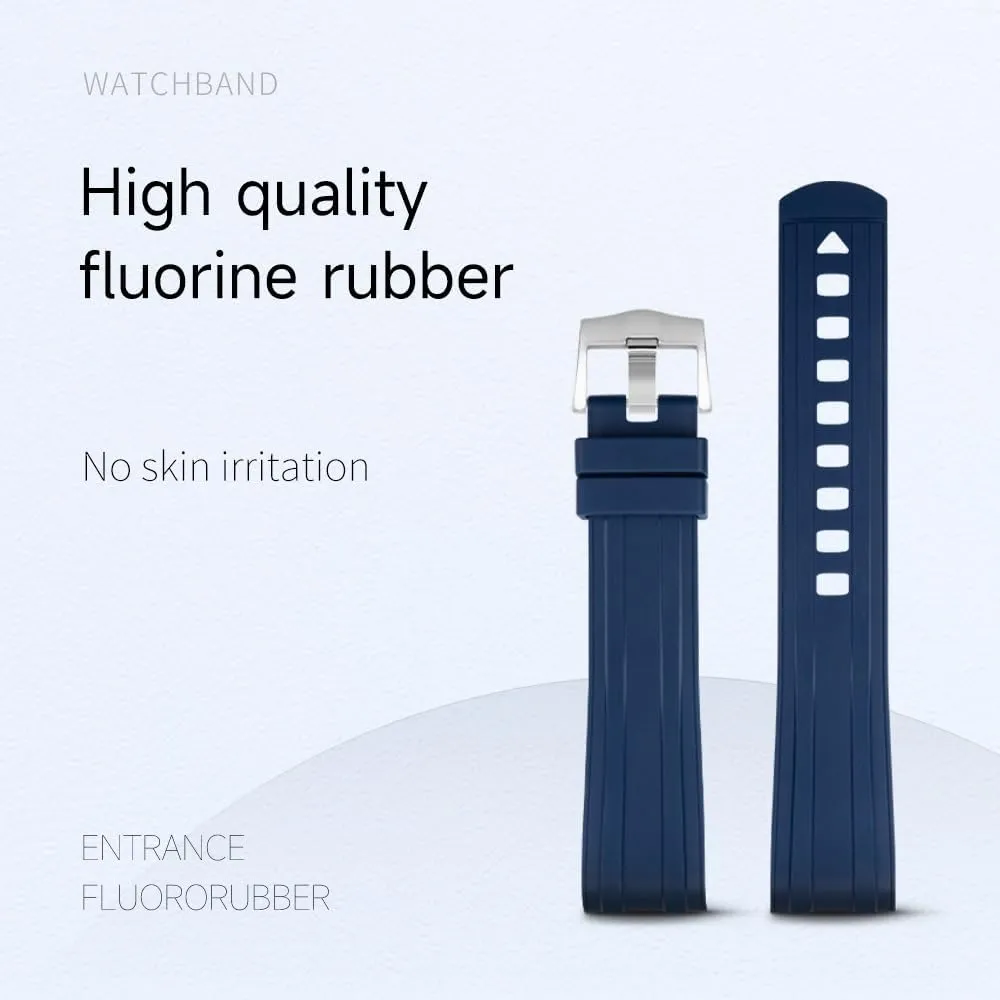 Buckle 20mm Curved End Quality FKM Fluoro Rubber New Watch Band DASEB cram morally restaurant compare For Omega Strap Seamaster 300 Diving Watchband Bracelets Pin 