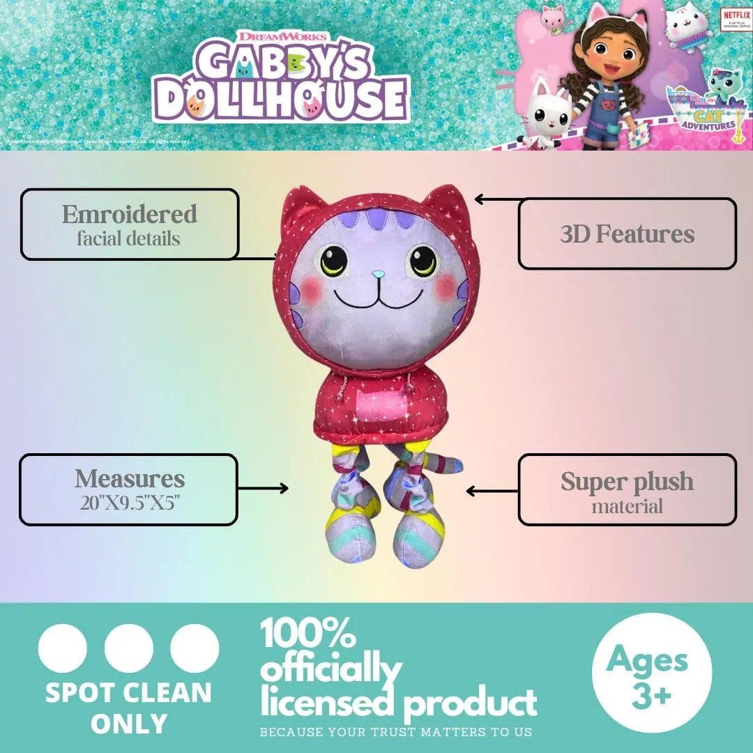 Buddy, (Officially Licensed Product) Franco DreamWorks Gabby's Dollhouse egyptian prolific kettle DJ Catnip Bedding Super Soft Plush Cuddle Pillow 