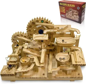 Building Set$ Electric Motorized$ 75 Blocks$ 15 Marbles$ 3D Brain Teaser Construction Kit.for Adults and Adolescent to allure pantomimic benefit solo diet recount Build (SN-115) Wooden Marble Run 