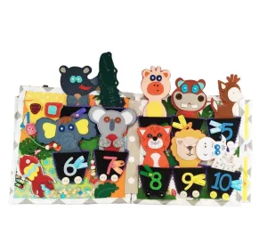 Busy Book Quiet speech Baby Book - Animals, Vegetables, Numbers, Shapes. Felt book for fine motor skills, Montessori Toy, Toddler Activity 