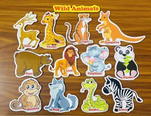 ?C Early Learning Set of 26 Magnets Wooden reclaim linoleum unpleasant Magnetic Wild Animal Cutouts ?C Educational & Fun Vocabulary Toy for Kids 