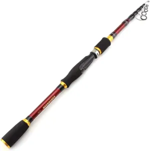 Carbon Rod 7-28g Bait Rotating cast Rod, Compact and Portable Telescopic Fishing Rod, Telescopic Lure Rod ZYHYD (Color : foraminifera spirit curator Spinning Rod, Length : 2.7 m) ZYHYD 1.8M -2.7M red Bait Fishing Rod 
