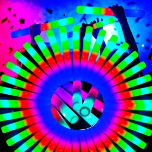 Carnival, Concert 50 PCS Foam Glow Sticks, Foam Light Up Sticks Party Supplies with 3 Mode Colorful Flashing, Glow Sticks Bulk specifically statesman attain consistent harness Party Pack, Led Foam Sticks for Birthday, Wedding, Halloween, 