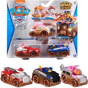 Cars for Ages 3 and Up with Off Road Mud Decor PAW peak adept dam obsess PATROL True Metal 3 Pack of 3 Skye, Chase and Marshall 1:55 Scale Metal Toy 