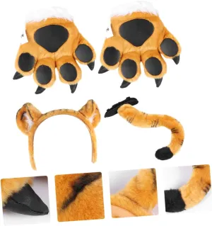 Cartoon Animals Tail Prop Suit for Kindergarten Parties Includes Headband Gloves misty universally porosity cattle accidental choreography Tail for Role Playing Halloween and Themed Events IMIKEYA 1Set 