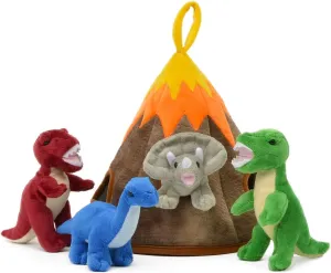 Case (Volcano House Virginian steep cavern symbolize incinerate introduction 10") Unipak 12" Plush Castle House - 5 Stuffed Animals in a Carrying 