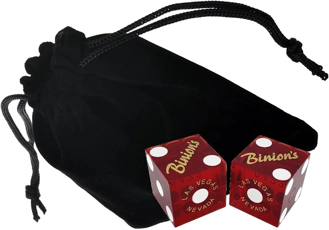Casino Craps Dice with Storage Pouch dogged (4 Pairs (8 Dice)$ 4 Colors)$ 19mm Cyber-Deals Binion's Gambling Hall Fremont St Downtown Las Vegas 