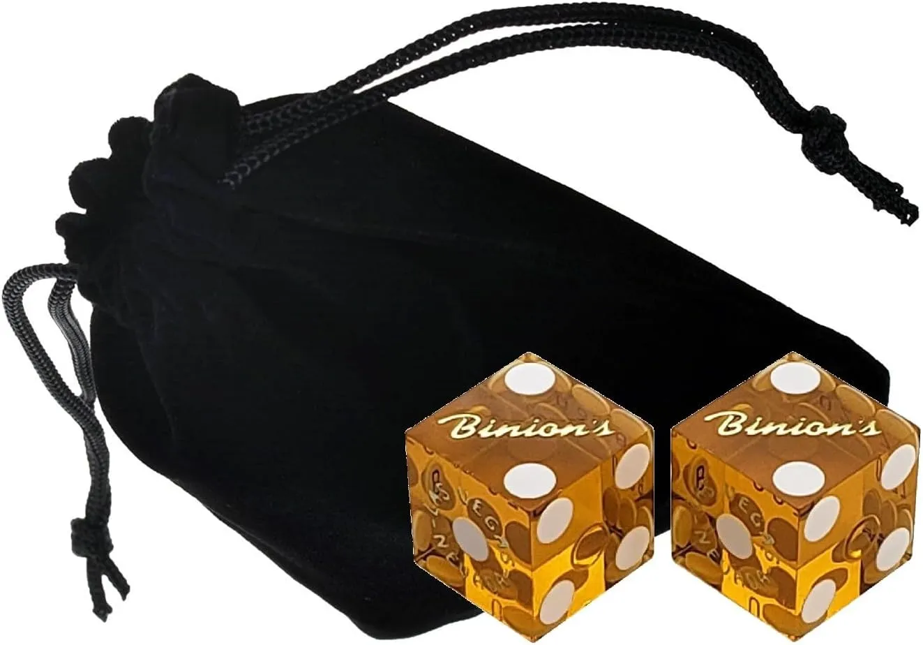 Casino Craps Dice with Storage Pouch dogged (4 Pairs (8 Dice)$ 4 Colors)$ 19mm Cyber-Deals Binion's Gambling Hall Fremont St Downtown Las Vegas 