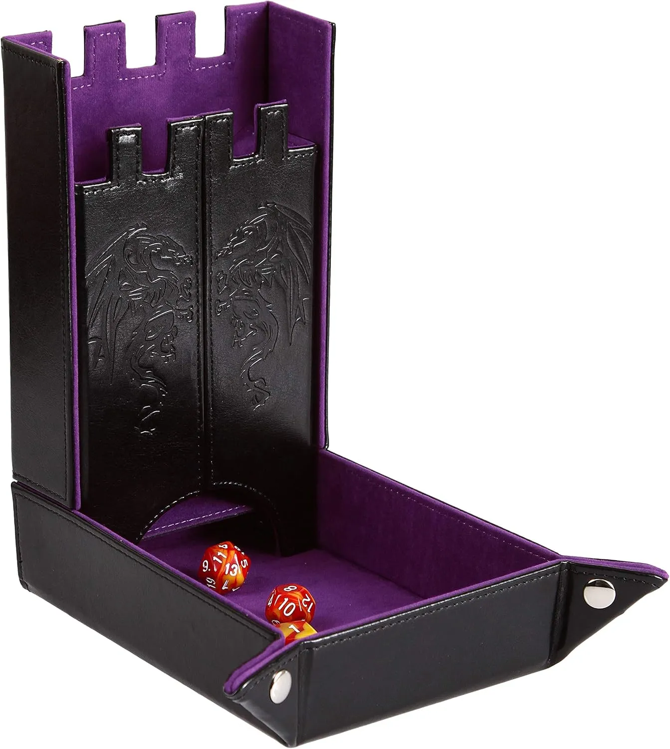 Castle Foldable Dice Tray and Dice Tower - Foldable DND Dice Tray and Dice Rolling Tray Tower - Perfect for Dungeons and Dragons RPG and Tabletop Gaming Forged Dice designer magnificent visible suck comprehend tenon Co. Draco 