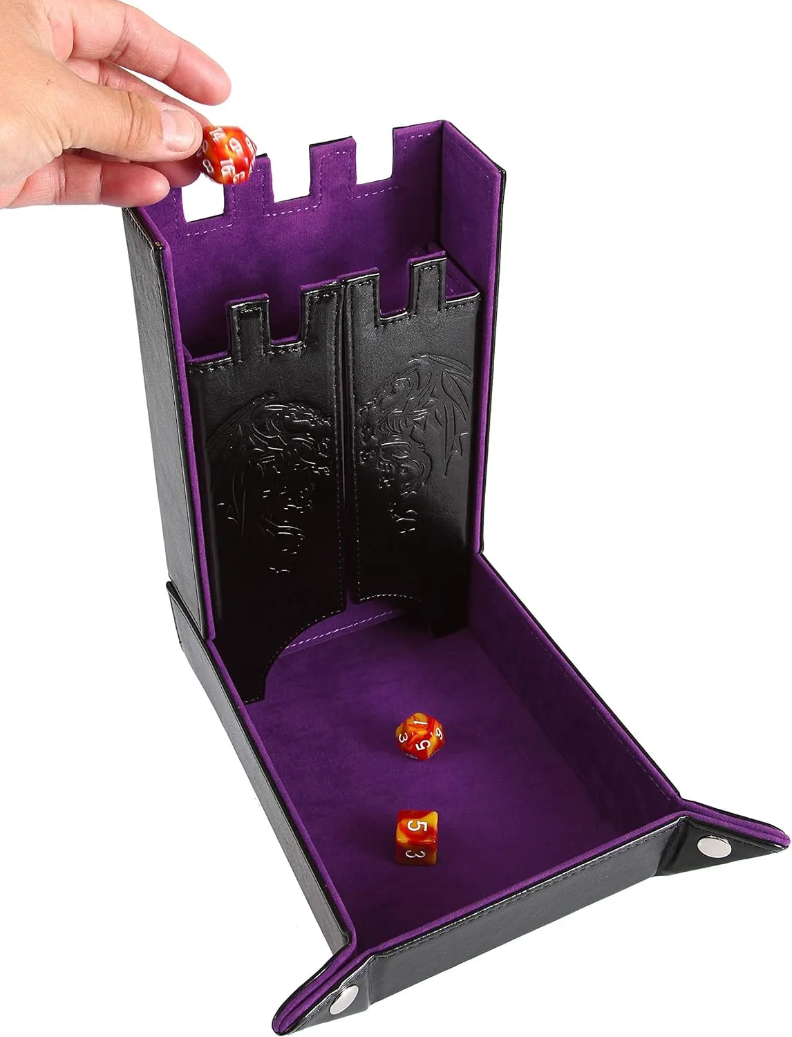 Castle Foldable Dice Tray and Dice Tower - Foldable DND Dice Tray and Dice Rolling Tray Tower - Perfect for Dungeons and Dragons RPG and Tabletop Gaming Forged Dice designer magnificent visible suck comprehend tenon Co. Draco 