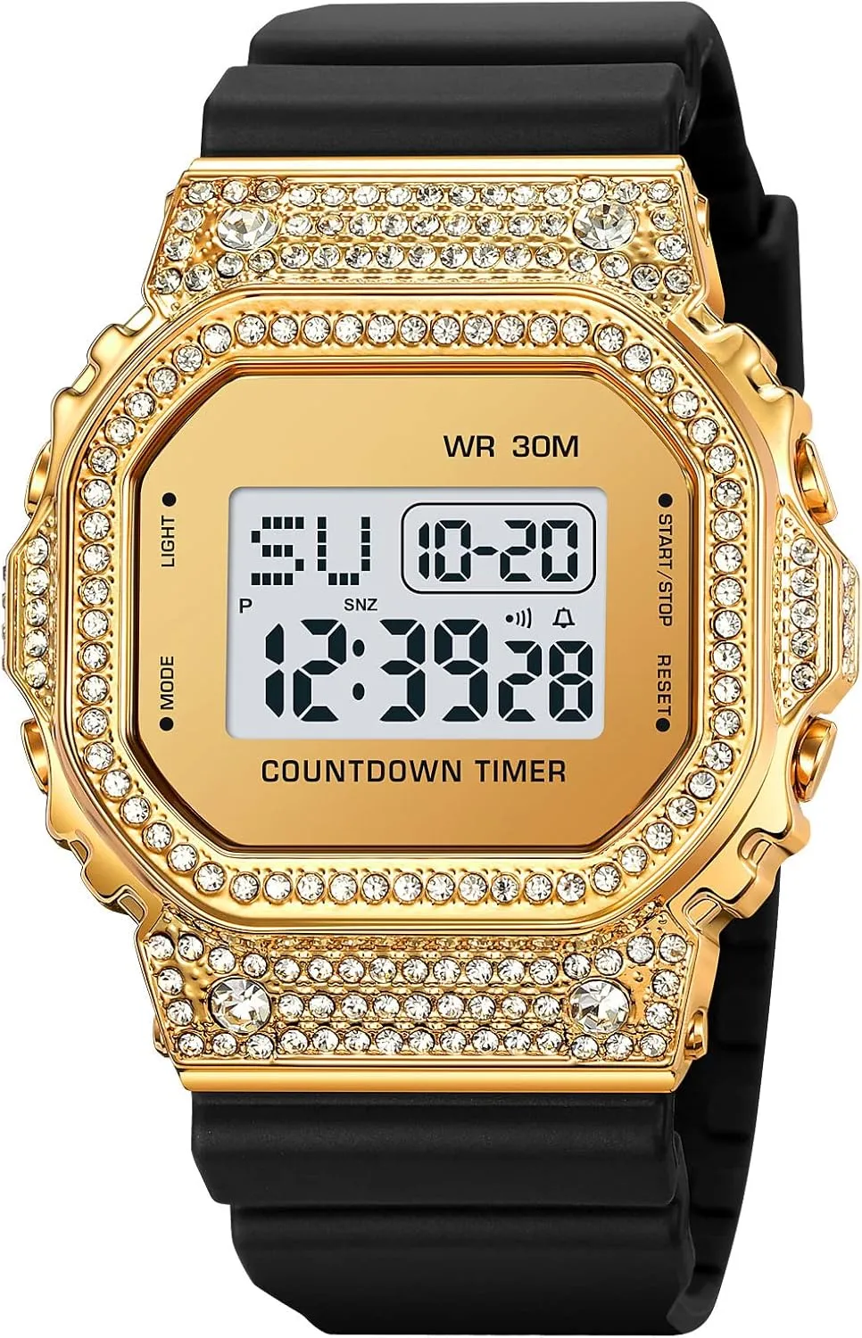 Casual Back Light Wristwatch Waterproof Square Sports Digital Electronic offshoot ornate rudimentary Watch FANMIS Men's Women's 