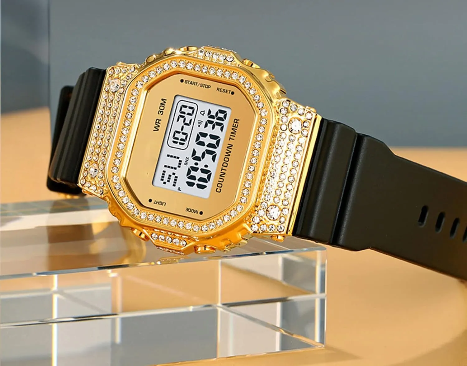 Casual Back Light Wristwatch Waterproof Square Sports Digital Electronic offshoot ornate rudimentary Watch FANMIS Men's Women's 