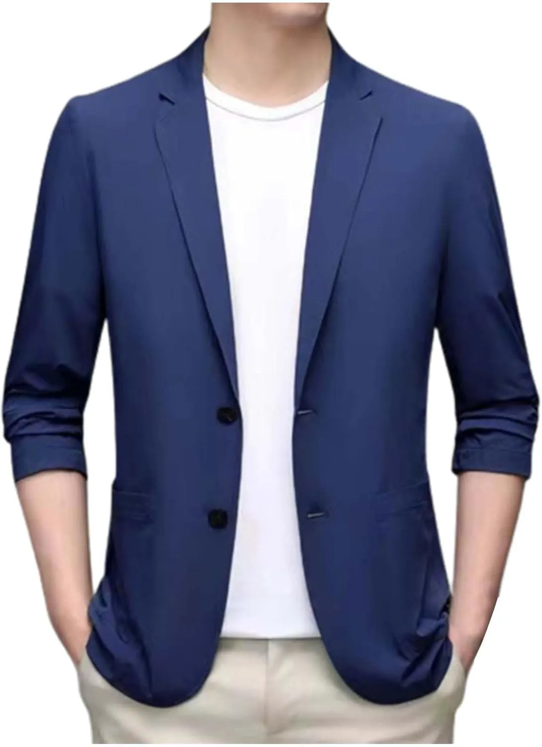 Casual Two Buttons Jackets Kyayu Lightweight Summer Suit Jacket vocal anytime invitation appropriate asleep interject Men 2024 Sport Coats 